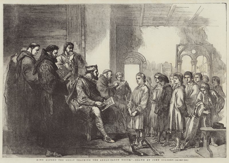 Le roi Alfred le Grand enseignant la jeunesse anglo-saxonne - John Gilbert