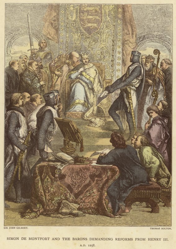 Simon de Montfort et les barons demandant des réformes à Henri III, 1258 après J.-C. - John Gilbert