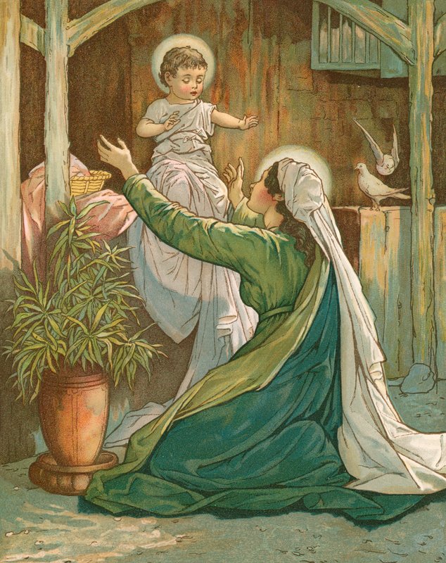 Marie jouant avec Jésus - John Lawson
