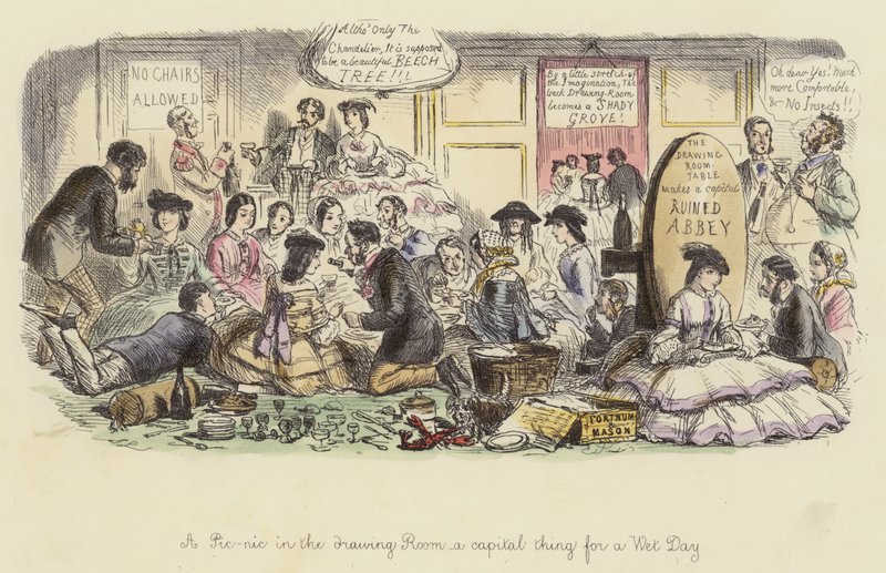 Un pique-nique dans le salon, une chose capitale pour un jour de pluie - John Leech