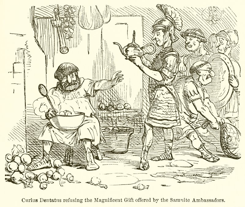Curius Dentatus refusant le magnifique cadeau offert par les ambassadeurs samnites - John Leech