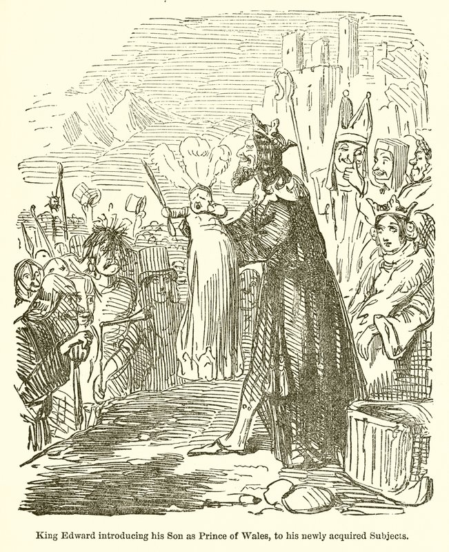 Le roi Édouard présentant son fils comme prince de Galles à ses nouveaux sujets - John Leech