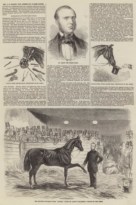 M. J S Rarey, le dompteur de chevaux américain - John Leech