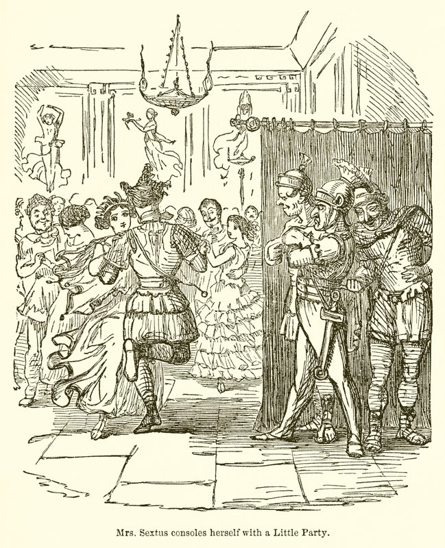 Mme Sextus se console avec une petite fête - John Leech