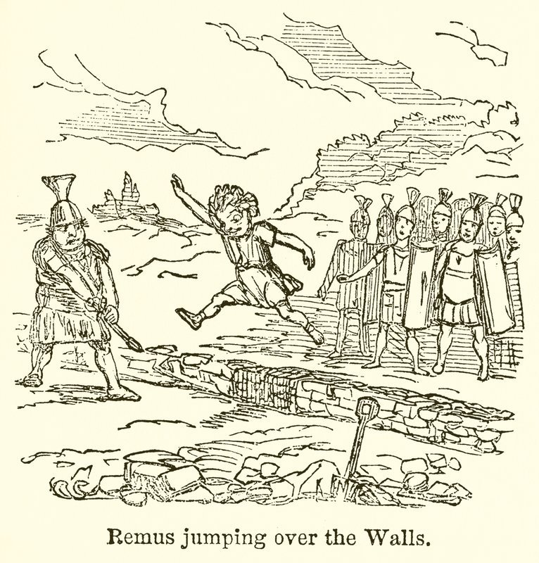 Rémus sautant par-dessus les murs - John Leech