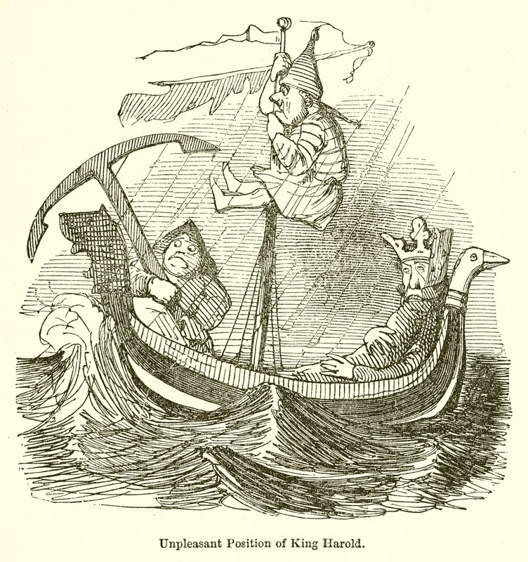 Position désagréable du roi Harold - John Leech