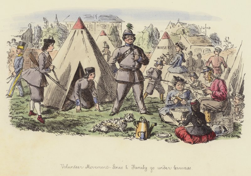 Mouvement volontaire, Jones et sa famille sous la tente - John Leech