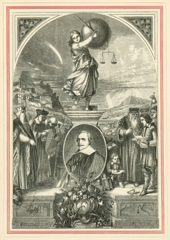 Portrait de Jacob Cats, sous la figure allégorique de la Justice universelle (gravure) - John Leighton