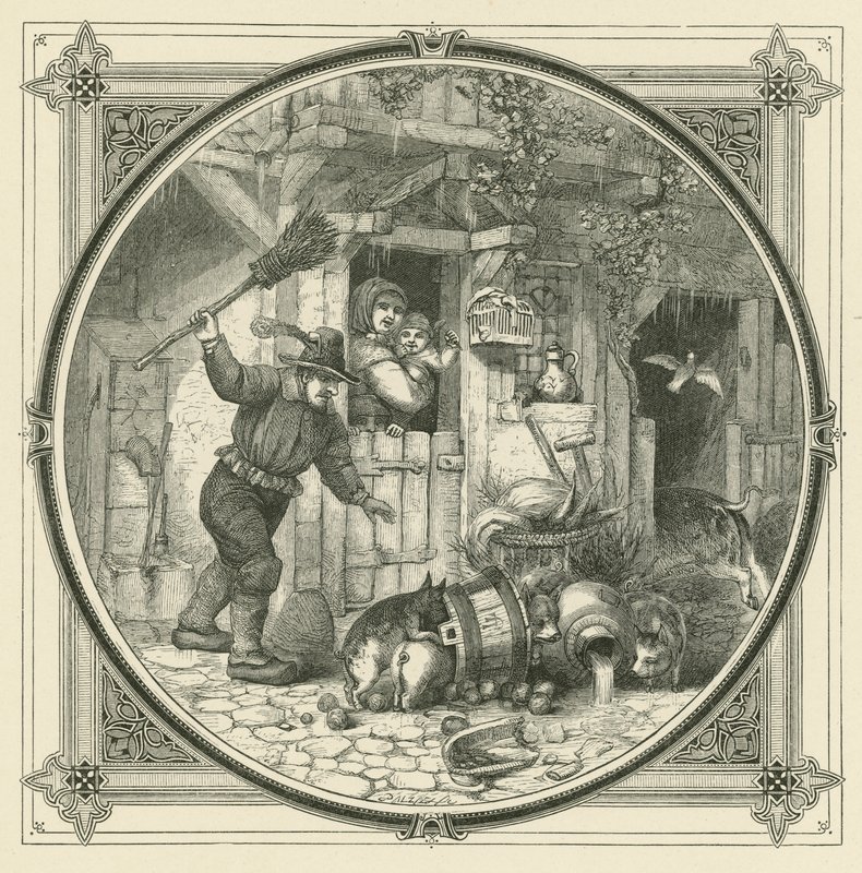 Ce que fait la truie, les petits cochons doivent en payer le prix (gravure) - John Leighton