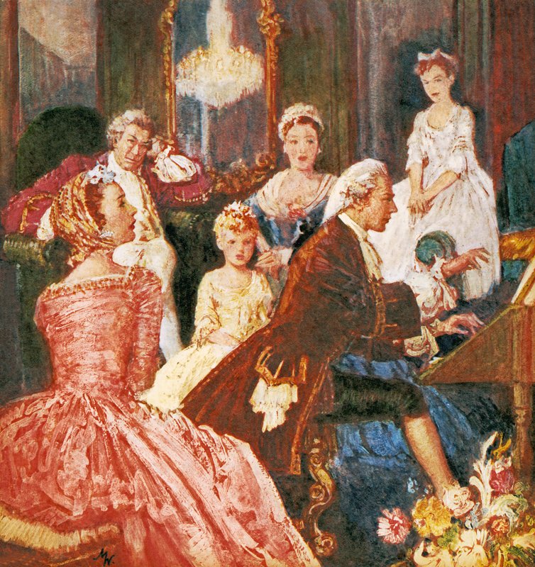 Le maître musicien, Haendel (lithographie couleur) - John Millar Watt