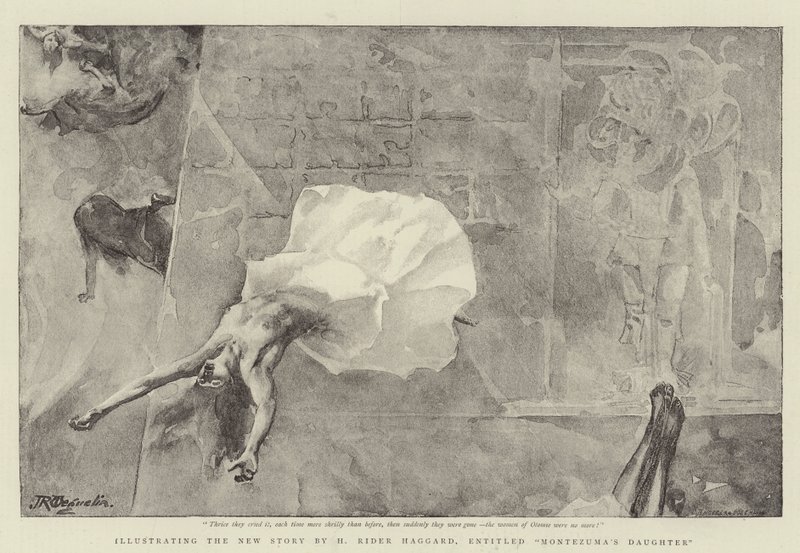 Illustration de la nouvelle de H. Rider Haggard, intitulée La Fille de Montezuma - John Reinhard Weguelin