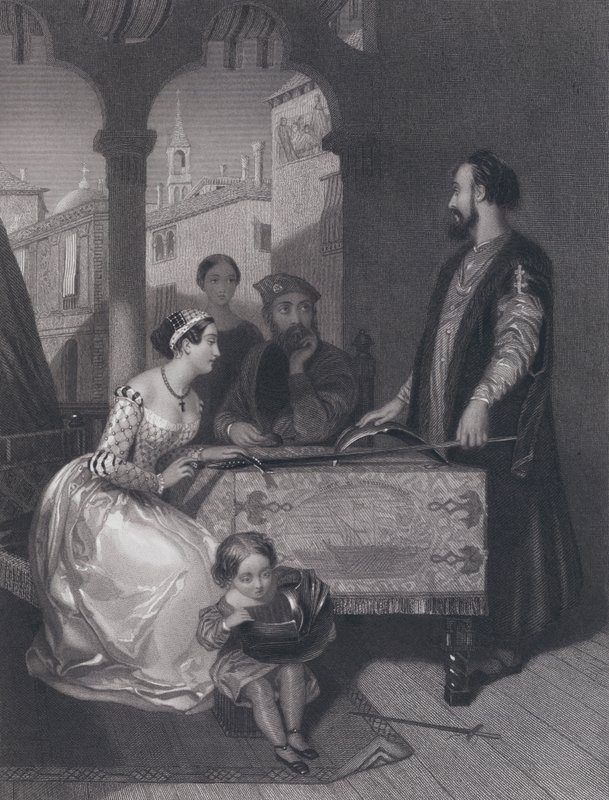 Gentile Bellini et les descendants du grand Enrico Dandolo (gravure) - John Rogers (after) Herbert