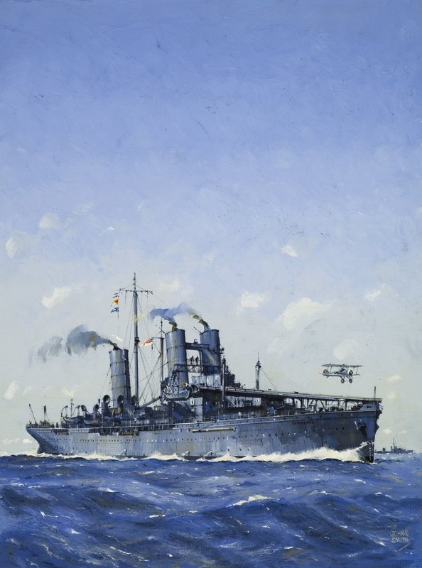 HMS Campania (gouache sur papier) - John S. Smith