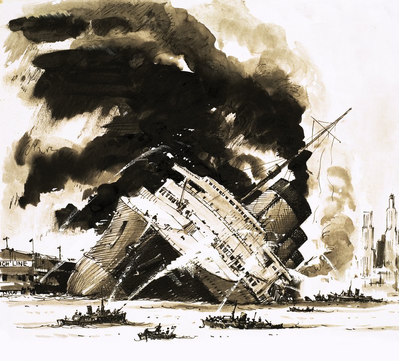 Les grands bateaux à vapeur : Le navire mort à quai. Le Normandie - John S. Smith