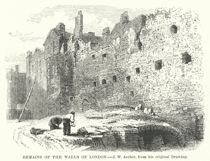 Vestiges des murs de Londres - John Wykeham Archer