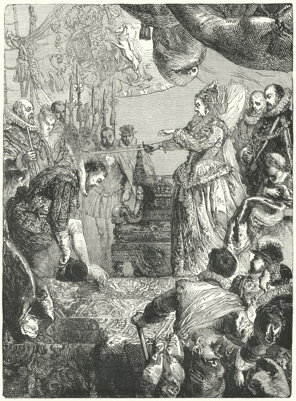 Sir Francis Drake recevant son adoubement de la reine Élisabeth I, 1581 - John after Gilbert