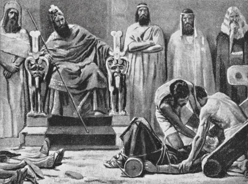 Sédécias est aveuglé et emmené à Babylone, 586 av. J.-C. - Jose (after) Villegas y Cordero