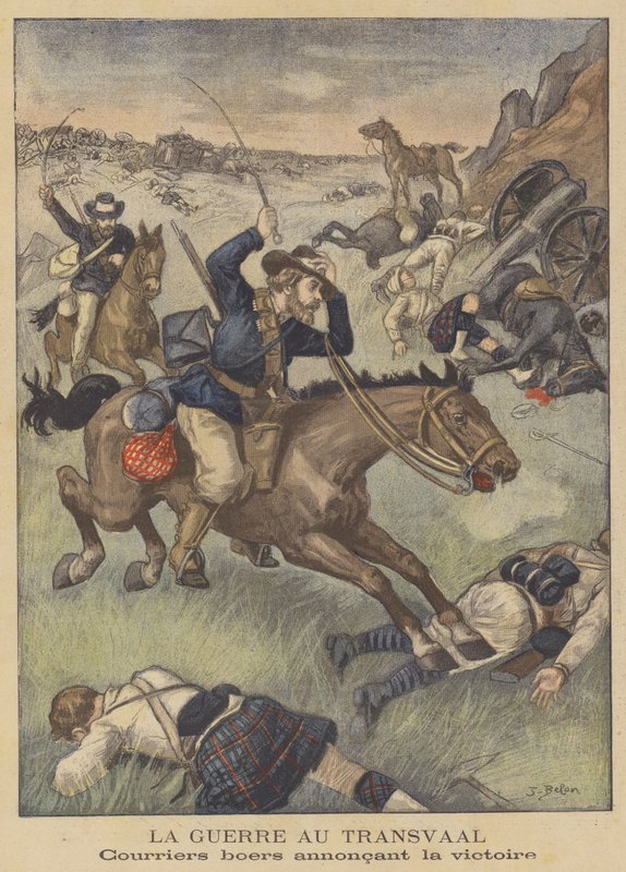 Messagers boers portant des nouvelles de la victoire à la bataille de Colenso - Jose Belon