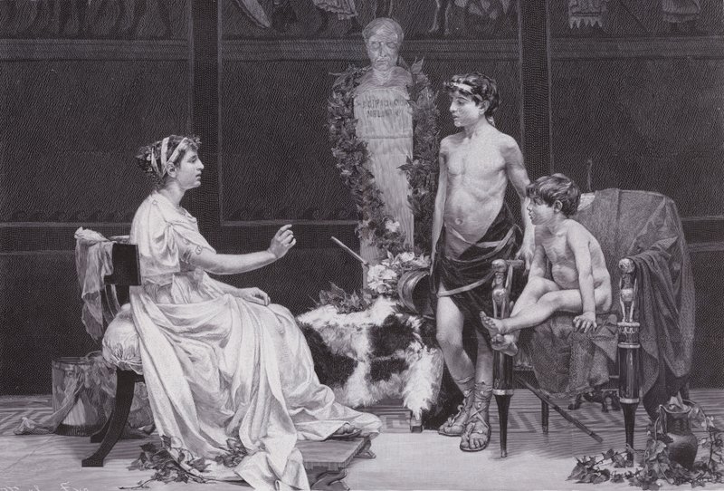 Cornélie, mère des Gracques (lithographie) - Jose Garnelo y Alda