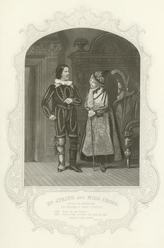 M. Atkins et Mlle Cross (du T R Birmingham) en tant que Grumio et Curtis, La Mégère apprivoisée - Joseph Kenny Meadows