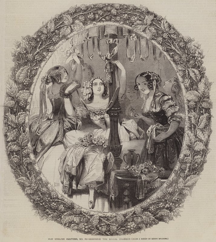 Vieilles coutumes anglaises, décoration de la chambre nuptiale - Joseph Kenny Meadows