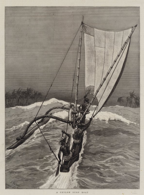Un bateau de surf de Ceylan - Joseph Nash