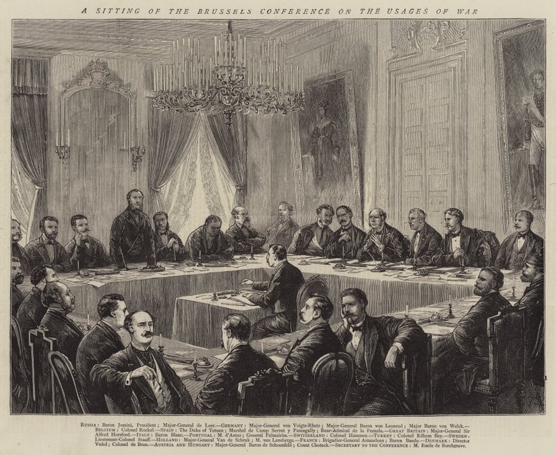 Une séance de la conférence de Bruxelles sur les usages de la guerre - Joseph Nash