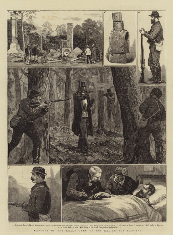 Capture de la bande Kelly des bushrangers australiens - Joseph Nash