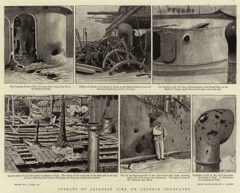 Effets du feu japonais sur les cuirassés chinois - Joseph Nash