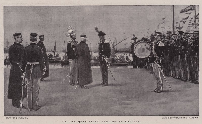 Sur le quai après avoir débarqué à Cagliari - Joseph Nash