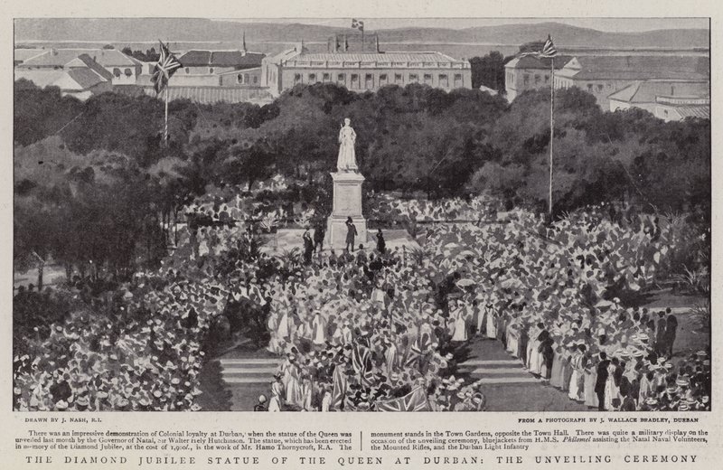 La statue du jubilé de diamant de la reine à Durban, la cérémonie de dévoilement - Joseph Nash