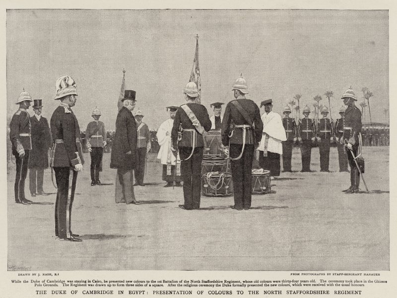 Le Duc de Cambridge en Égypte, Présentation des Couleurs au Régiment de North Staffordshire - Joseph Nash