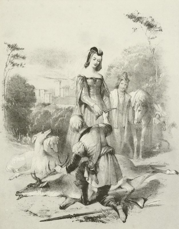 La belle forestière, le roi Jacques Ier et sa fille dans le parc de Greenwich - Joseph Nash