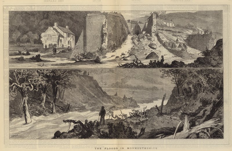 Les Inondations dans le Monmouthshire - Joseph Nash