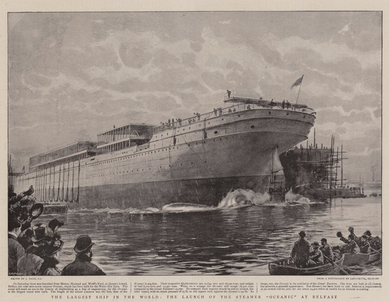 Le plus grand navire du monde, le lancement du vapeur Oceanic à Belfast - Joseph Nash