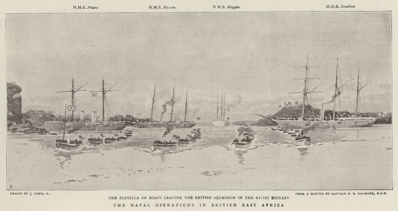 Les opérations navales en Afrique orientale britannique - Joseph Nash