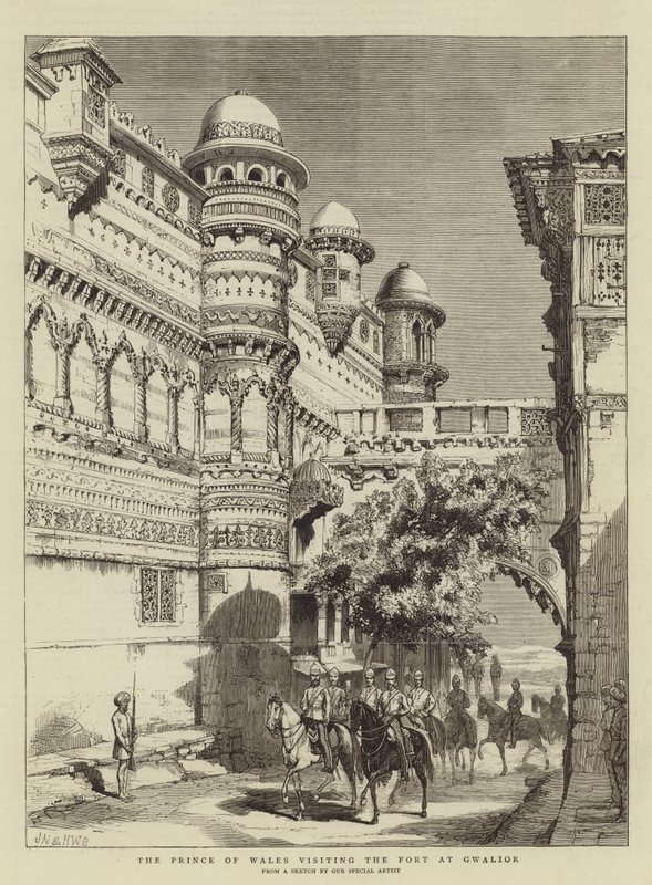 Le prince de Galles visitant le fort de Gwalior - Joseph Nash