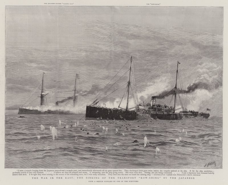 La guerre en Orient, le naufrage du transport Kow-Shing par les Japonais - Joseph Nash