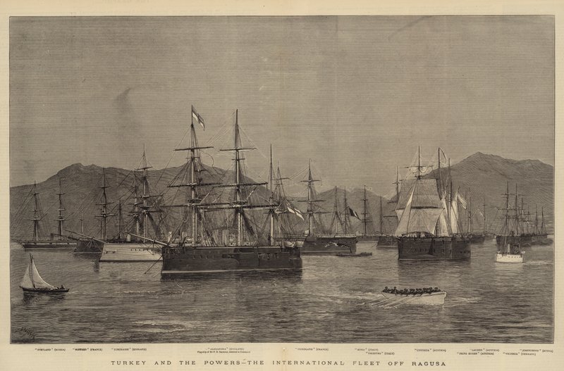 La Turquie et les puissances, la flotte internationale au large de Raguse - Joseph Nash