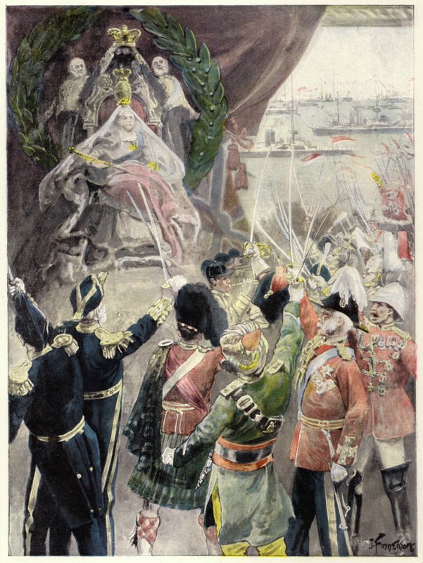Personnage de la reine Victoria : Suprématie (lithographie en couleur) - Joseph (after) Finnemore