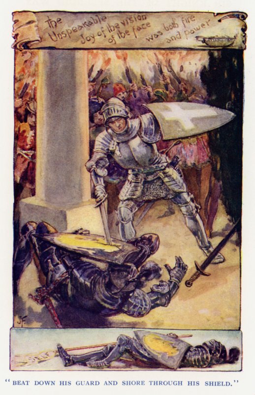 Illustration pour Sir Knight of the Splendid Way (lithographie en couleur) - Joseph (after) Finnemore