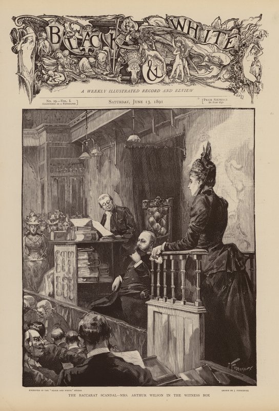 Mme Arthur Wilson témoigne lors du procès du scandale du Baccarat - Joseph (after) Finnemore
