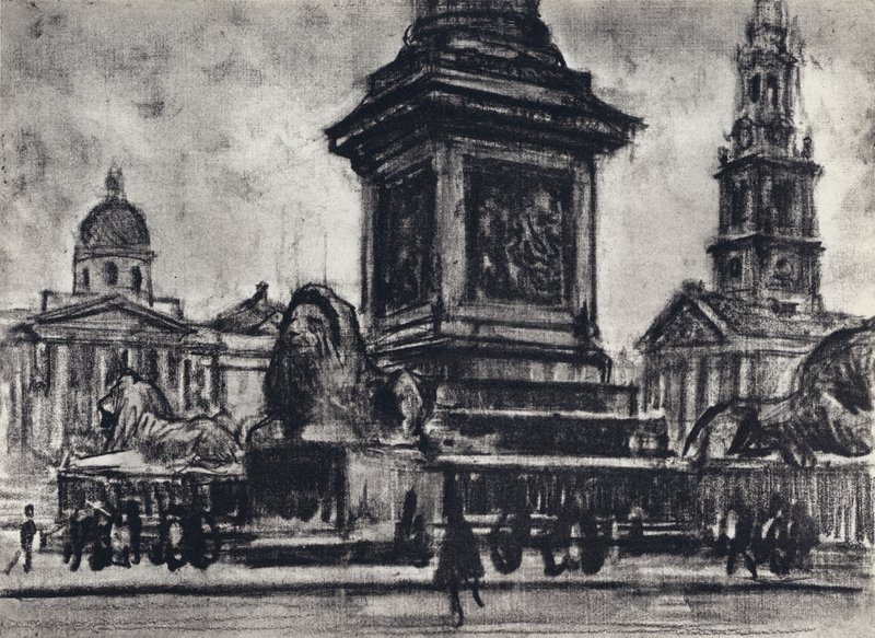 Lions, Trafalgar Square - Joseph (after) Pennell