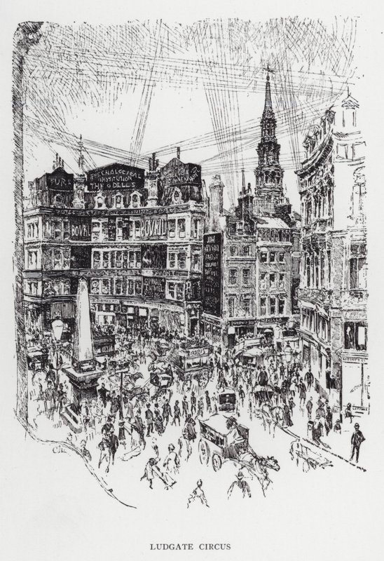 Ludgate Circus - Joseph (after) Pennell