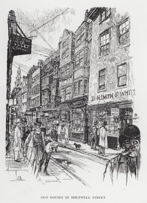 Vieilles maisons dans Holywell Street - Joseph (after) Pennell