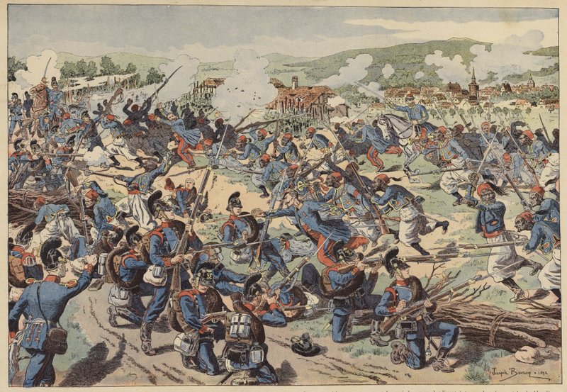 Bataille de Wissembourg, guerre franco-prussienne, 4 août 1870 - Joseph Charles (after) Beuzon