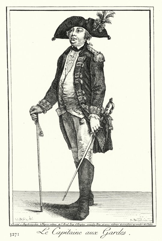 Le capitaine des gardes (gravure) - Joseph Franz von (after) Goez