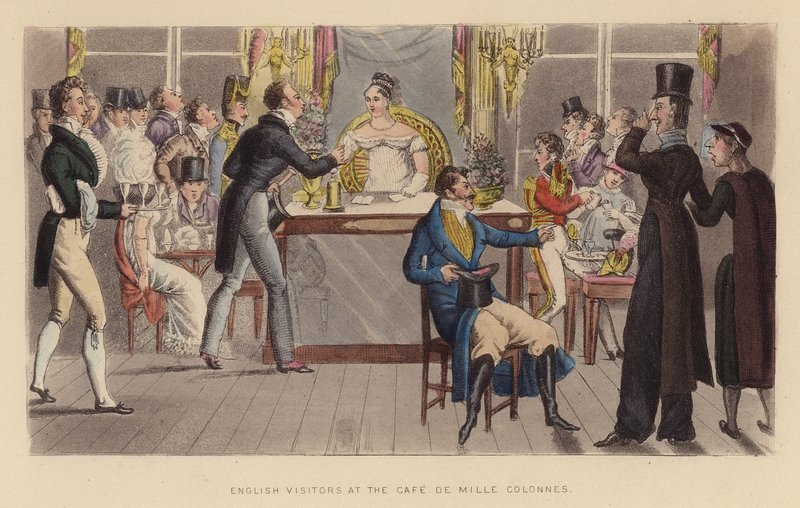Visiteurs anglais au Café de Mille Colonnes - Joseph Grego