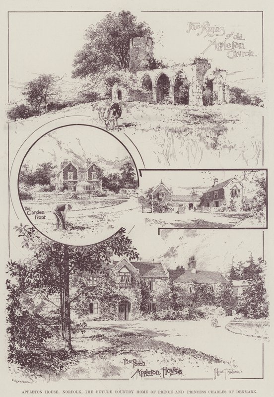 Appleton House, Norfolk, la future maison de campagne du prince et de la princesse Charles de Danemark - Joseph Holland Tringham