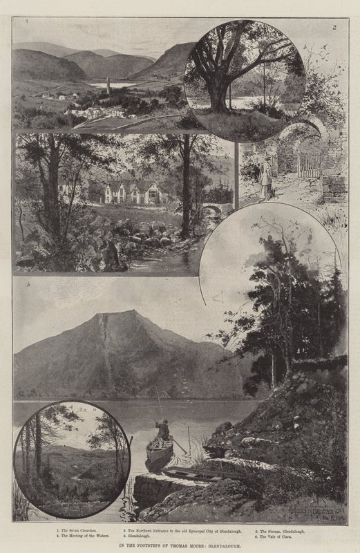Sur les traces de Thomas Moore, Glendalough - Joseph Holland Tringham